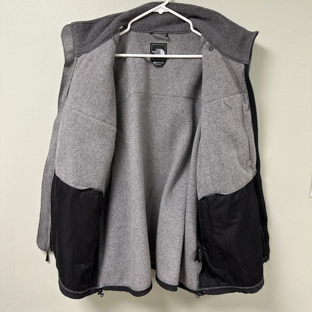 The North Face Denali Polartec Fleece Jacket Mens XXL Grey Black Full Zip Coat
